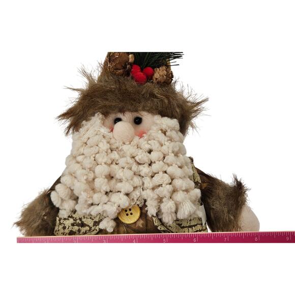 NWT Transpac Rustic Hunting‎ Camo Santa Plush Shelf Sitter Christmas Decor - Picture 5 of 13